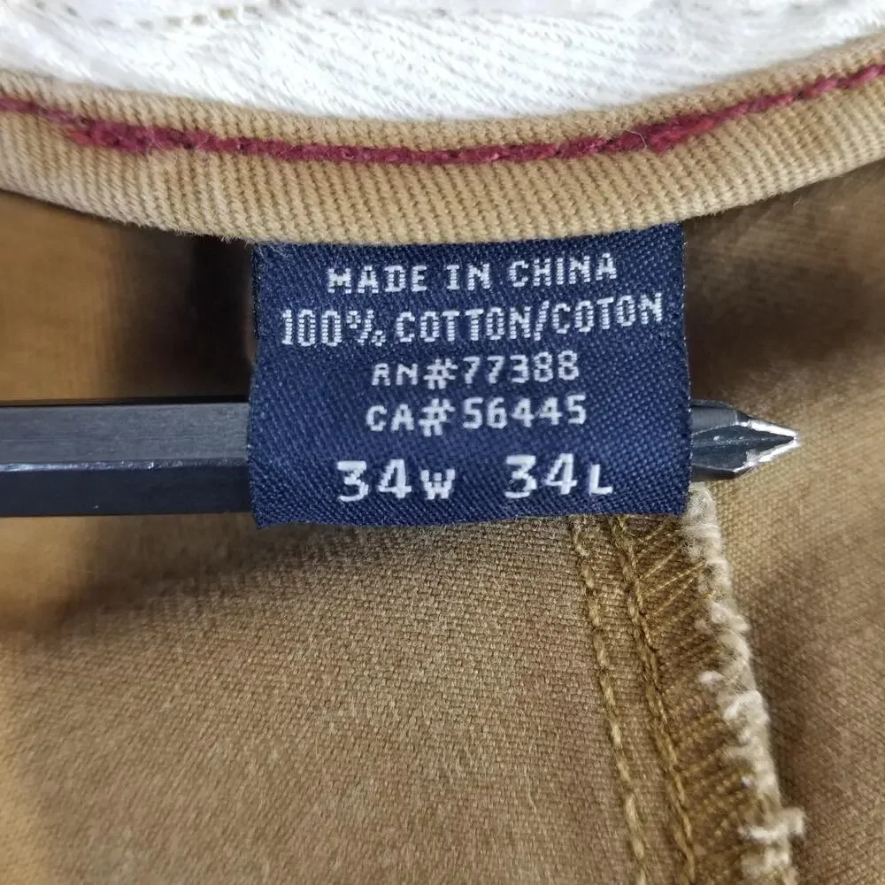 J.Crew Pants Mens 34x32 Beige Khaki Broken-In Chino Relaxed Fit Cotton Casual
